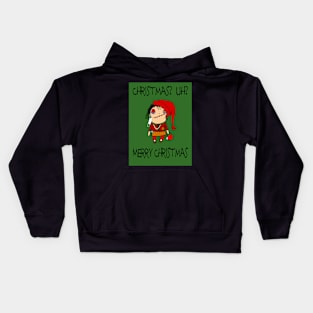 Christmas? Uh? Stressed out rugdoll Santa not ready for Christmas. Kids Hoodie